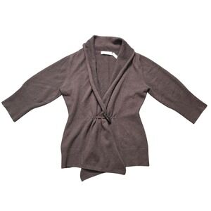 Neiman Marcus Cashmere Cardigan Brown Womens Small Toggle Shawl Collar Sweater‎